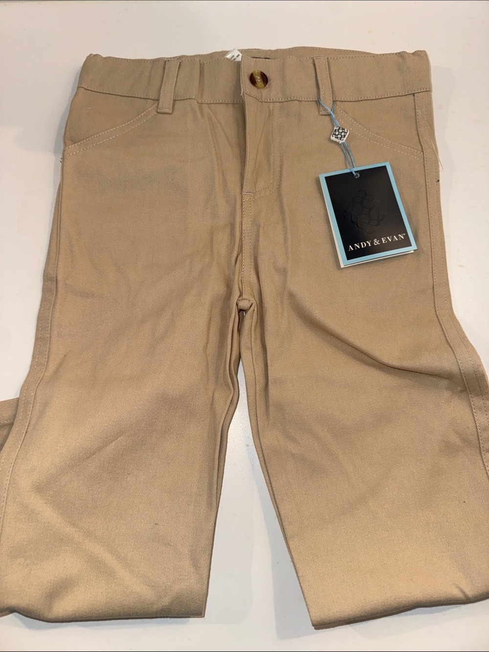Andy & Evan Boys' Khaki Stretch Twill Pants - Light Tan